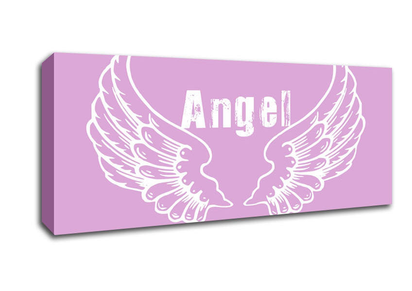 Picture of Angel Wings 2 Pink Panoramic Canvas Wall Art