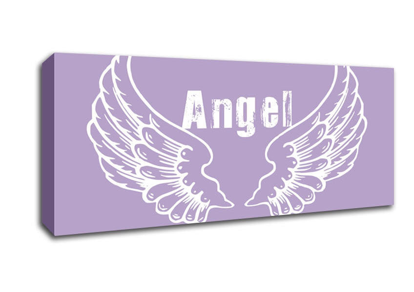 Picture of Angel Wings 2 Lilac Panoramic Canvas Wall Art