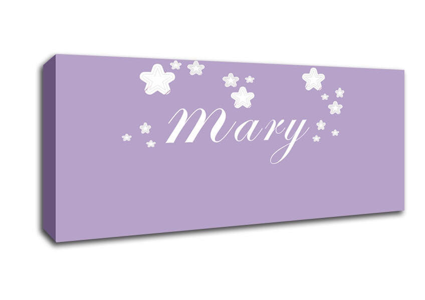 Picture of Your Name In Stars Lilac Panoramic Canvas Wall Art