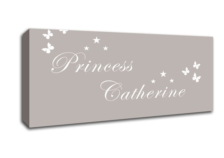 Picture of Your Own Name Princess Beige Panoramic Canvas Wall Art