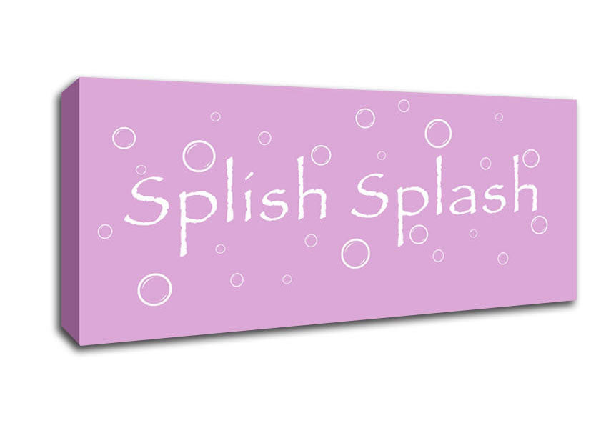 Picture of Bathroom Quote Splish Splash Bathroom Pink Panoramic Canvas Wall Art