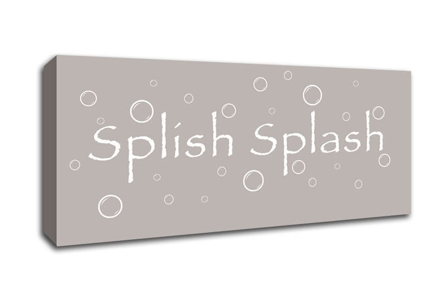 Picture of Bathroom Quote Splish Splash Bathroom Beige Panoramic Canvas Wall Art