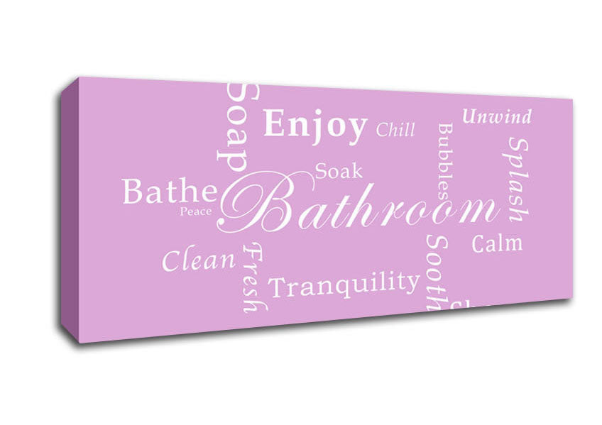 Picture of Bathroom Quote Bathroom Tranquility Pink Panoramic Canvas Wall Art