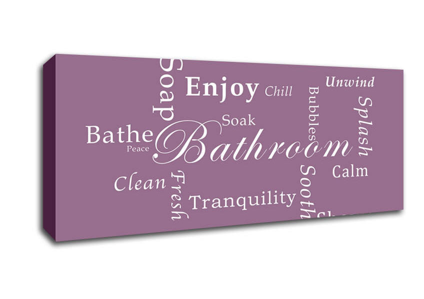 Picture of Bathroom Quote Bathroom Tranquility Dusty Pink Panoramic Canvas Wall Art