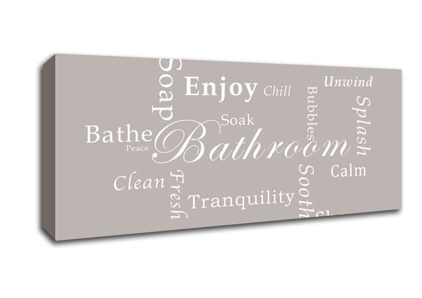 Picture of Bathroom Quote Bathroom Tranquility Beige Panoramic Canvas Wall Art