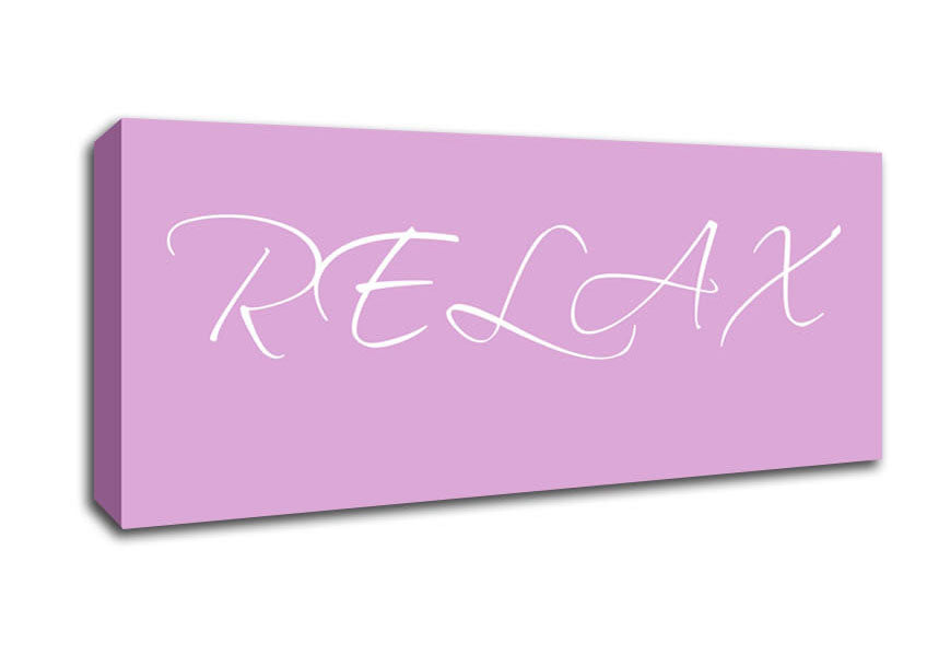 Picture of Bathroom Quote Relax Pink Panoramic Canvas Wall Art