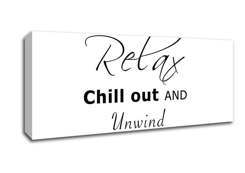 Picture of Bathroom Quote Relax Chill Out White Panoramic Canvas Wall Art