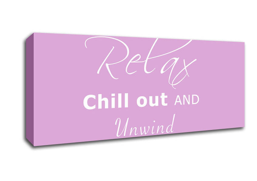 Picture of Bathroom Quote Relax Chill Out Pink Panoramic Canvas Wall Art