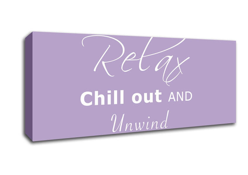 Picture of Bathroom Quote Relax Chill Out Lilac Panoramic Canvas Wall Art