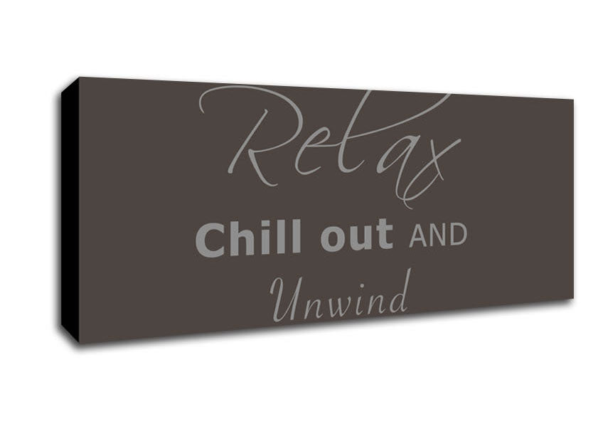 Picture of Bathroom Quote Relax Chill Out Chocolate Panoramic Canvas Wall Art