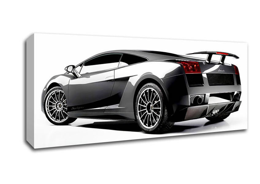 Picture of Lamborghini Rear Silver Panoramic Canvas Wall Art