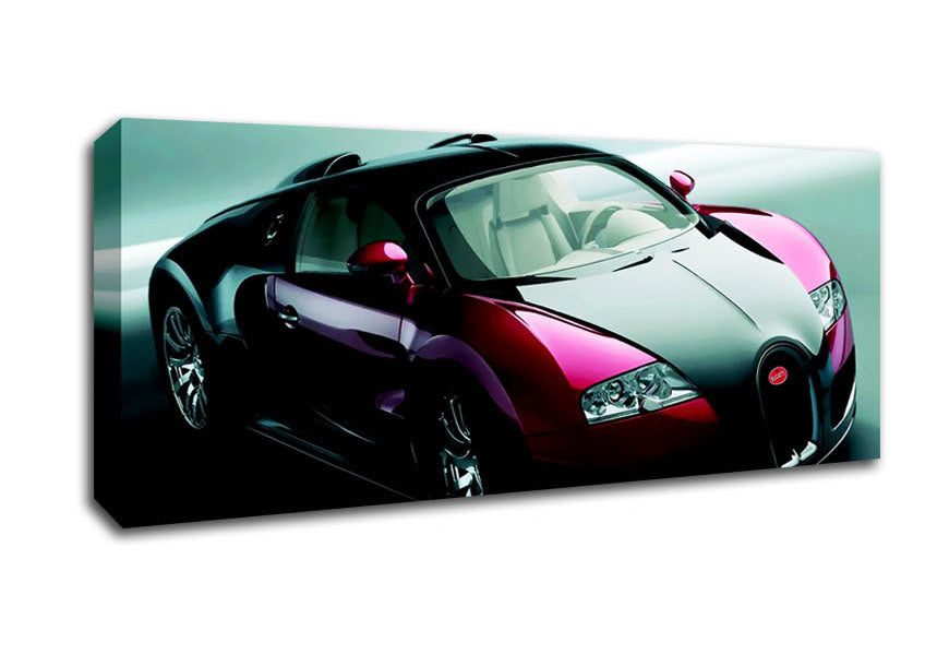 Picture of Bugatti Veyron Red And Black Panoramic Canvas Wall Art