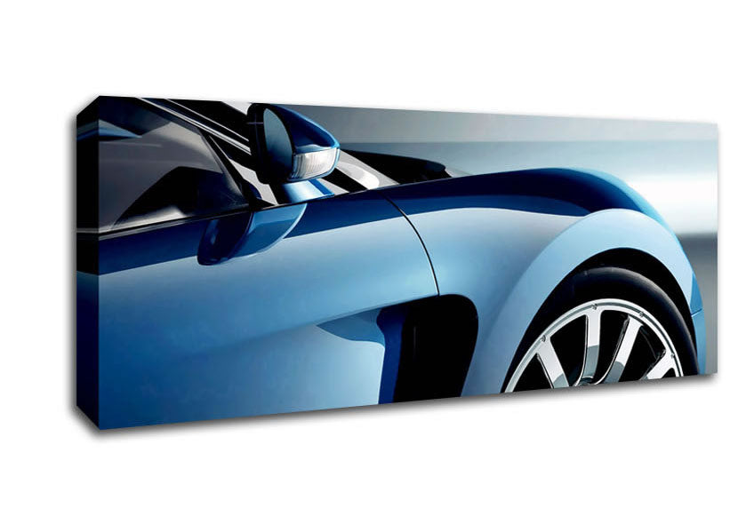 Picture of Bugatti Veyron Side Profile Blue Panoramic Canvas Wall Art