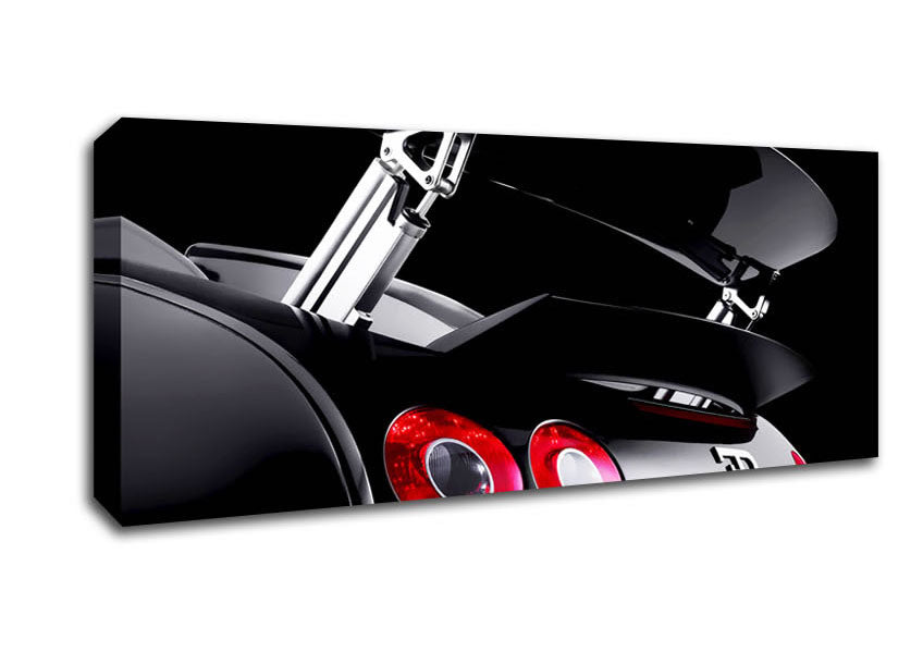 Picture of Bugatti Veyron Rear Black Panoramic Canvas Wall Art