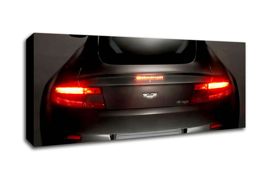 Picture of Aston Martin Vantage Gun Metal Grey Rear Panoramic Canvas Wall Art