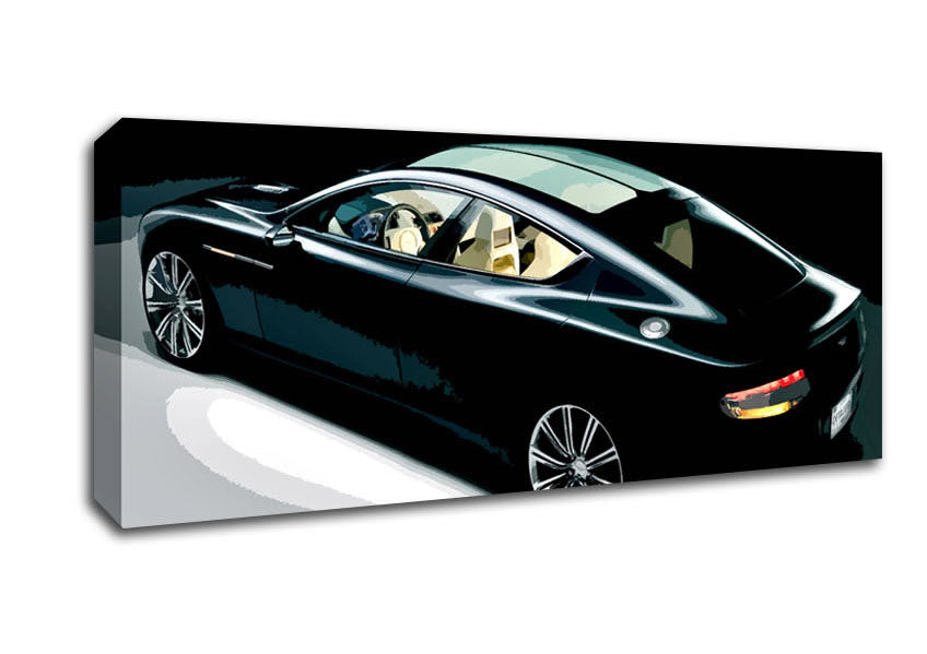 Picture of Aston Martin Vantage Black Panoramic Canvas Wall Art