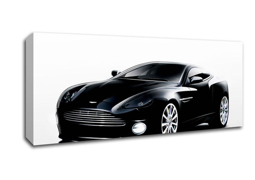 Picture of Aston Martin Db9 Black And White Panoramic Canvas Wall Art