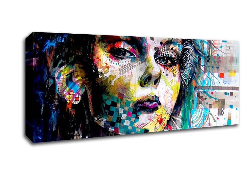 Picture of Girl Colours Panoramic Canvas Wall Art