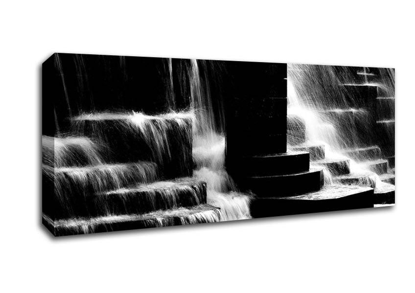 Picture of Waterfall B n W Panoramic Canvas Wall Art