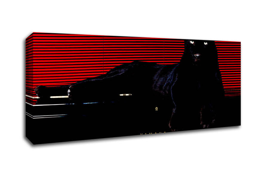 Picture of Black Panther Piano Panoramic Canvas Wall Art