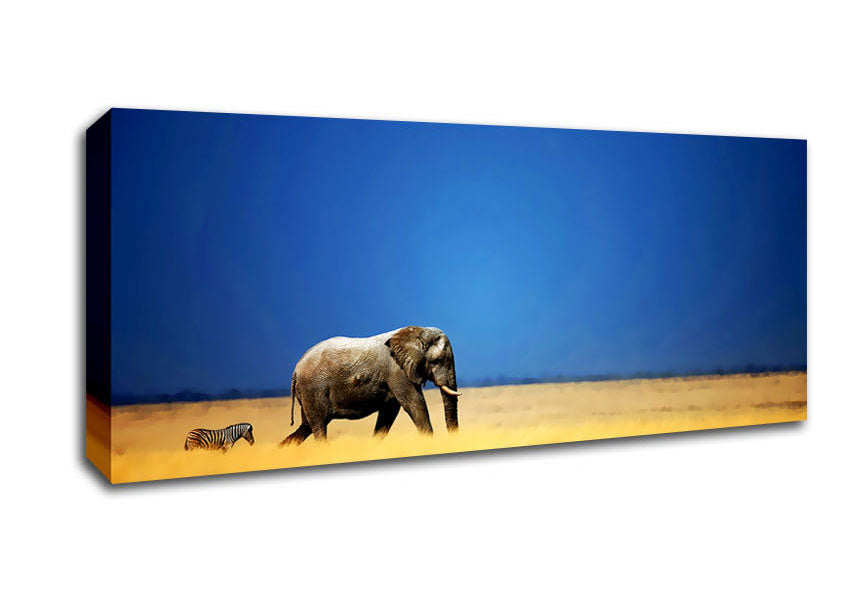 Picture of Elephant Safari Panoramic Canvas Wall Art