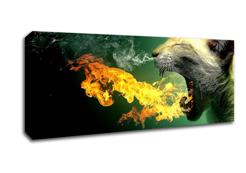 Picture of Flaming Cat Panoramic Canvas Wall Art