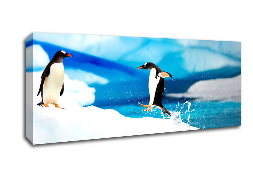 Picture of Gentoo Penguins Antarctica Panoramic Canvas Wall Art