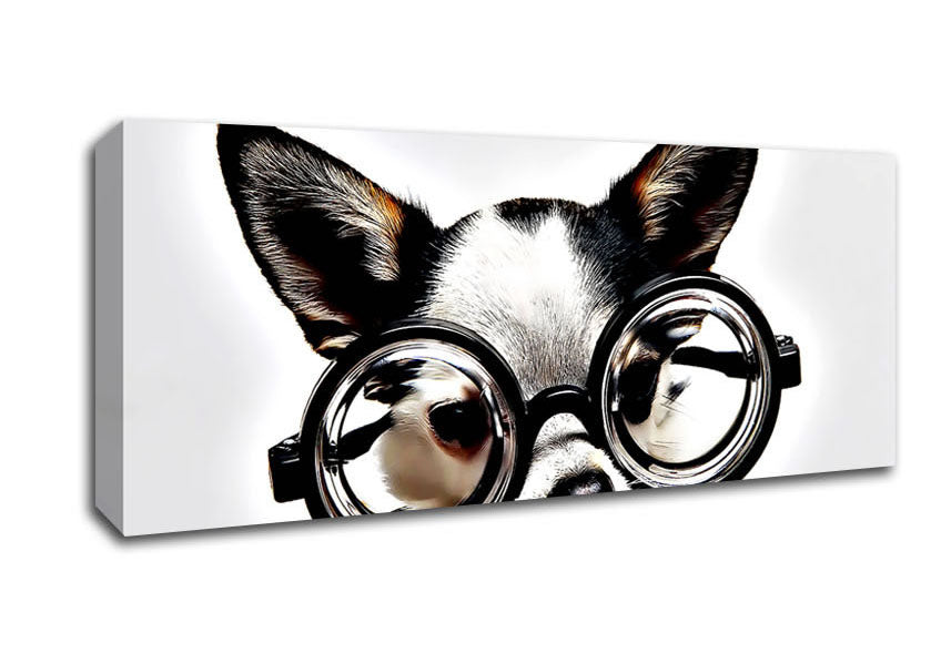 Picture of Nerd Dog Panoramic Canvas Wall Art