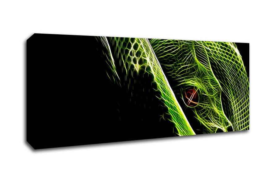 Picture of Green Blaze Snake Panoramic Canvas Wall Art