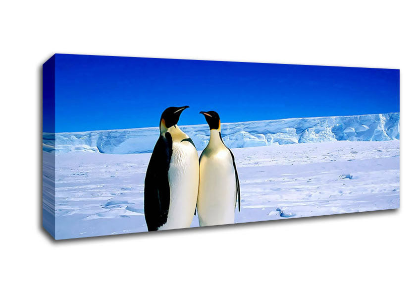 Picture of Penguin Stroll Panoramic Canvas Wall Art