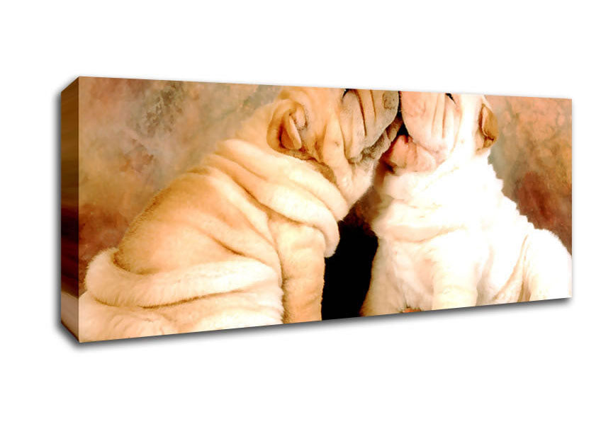 Picture of Shar Pei Puppies Panoramic Canvas Wall Art