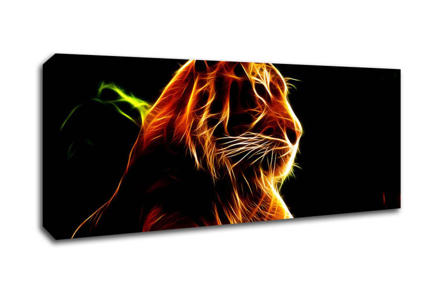 Picture of Tiger Blaze Panoramic Canvas Wall Art