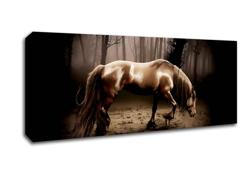 Picture of Woodland Horse Panoramic Canvas Wall Art