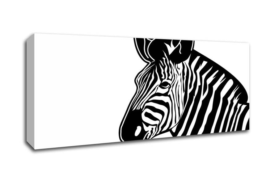 Picture of Zebra Face B n W Panoramic Canvas Wall Art