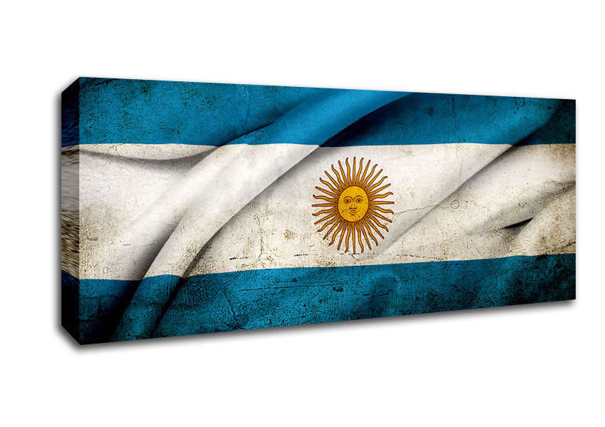 Picture of Argentina Sun Flag Panoramic Canvas Wall Art