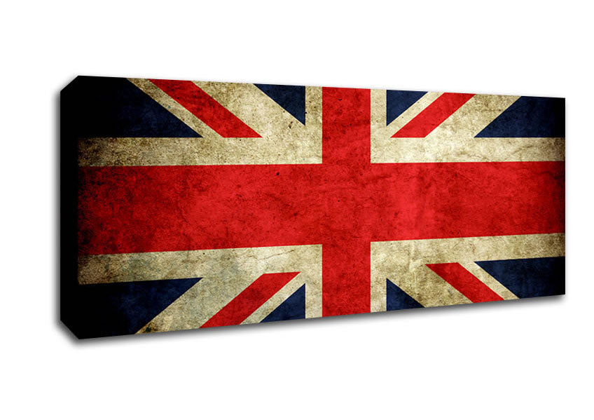 Picture of British Grunge Flag Panoramic Canvas Wall Art