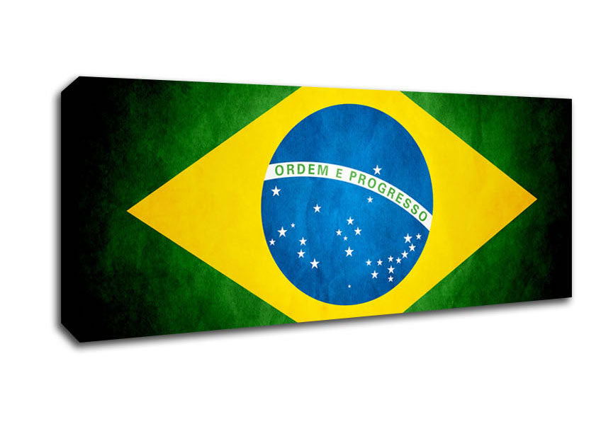 Picture of Brazillian Flag Panoramic Canvas Wall Art