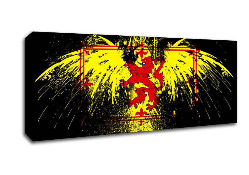 Picture of Welsh Flag Eagle Panoramic Canvas Wall Art