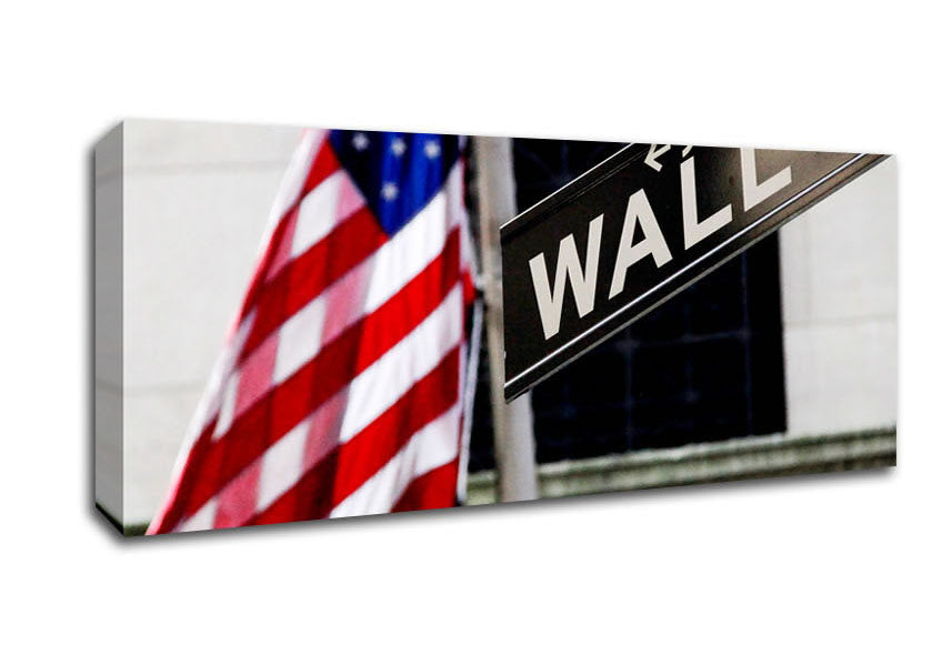 Picture of Wall Street Flag Panoramic Canvas Wall Art