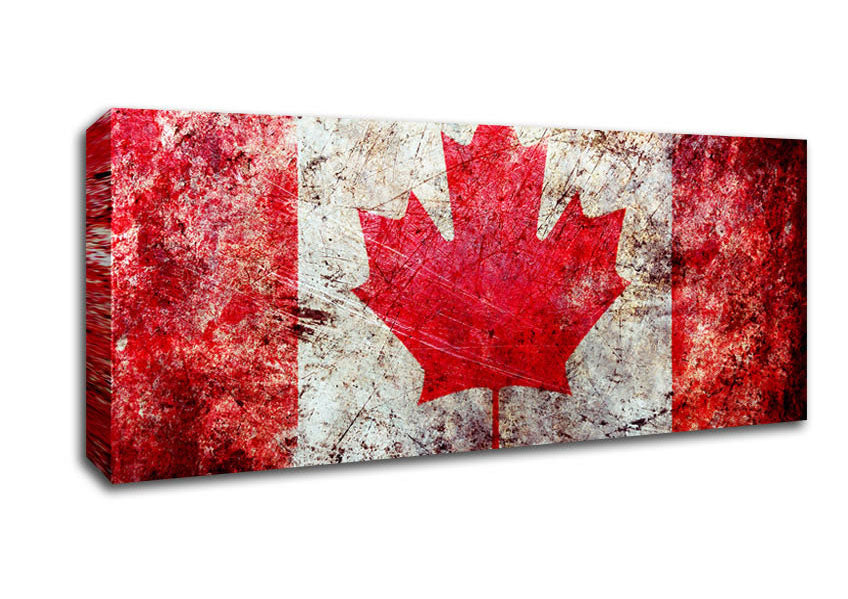 Picture of Canada Flag Grunge Panoramic Canvas Wall Art