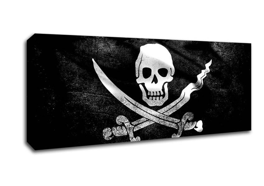 Picture of Skull And Crossbone Panoramic Canvas Wall Art