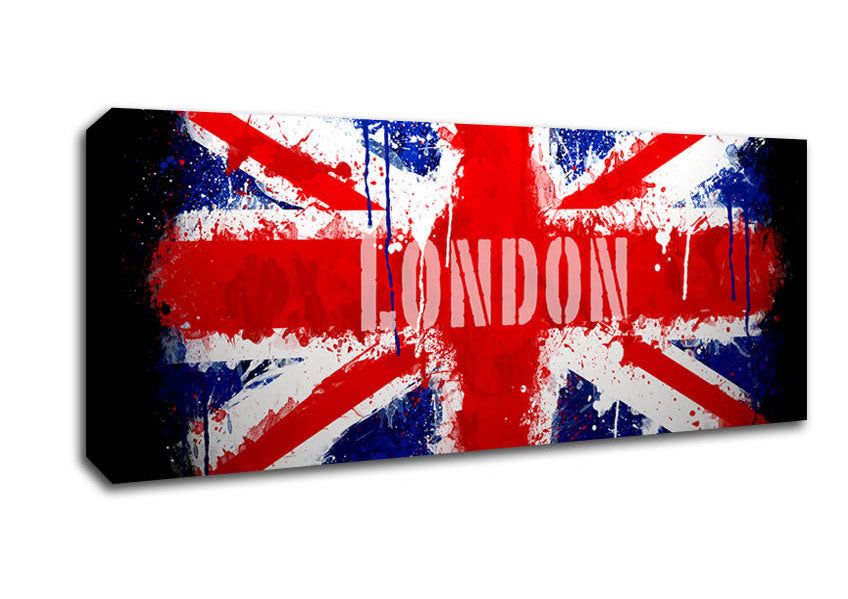 Picture of London Uk Flag Panoramic Canvas Wall Art