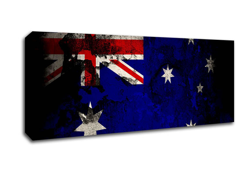 Picture of Australian Flag Grunge Panoramic Canvas Wall Art