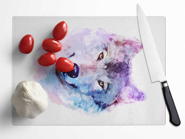 Stunning Wolf Glass Chopping Board