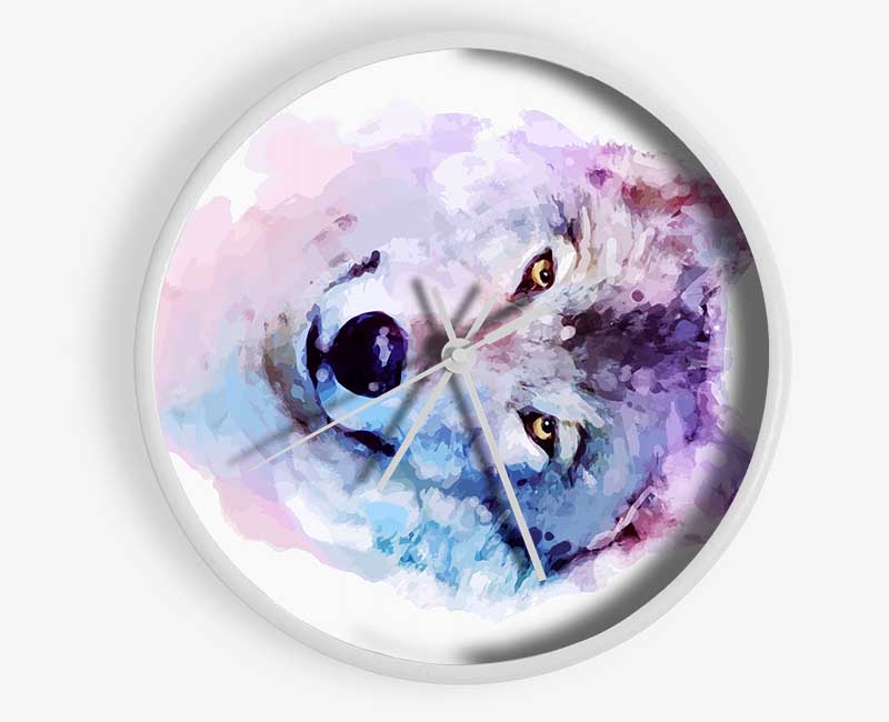 Stunning Wolf Clock - Wallart-Direct UK