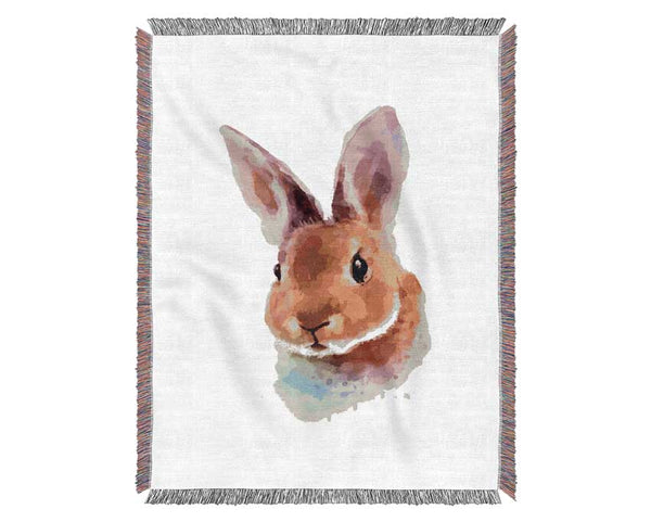 Rabbit Portrait Woven Blanket