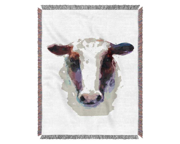 Sad Cow Face Woven Blanket