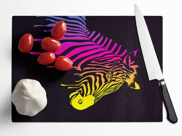 Zebra Rainbow Glass Chopping Board