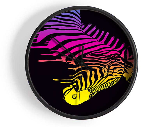 Zebra Rainbow Clock - Wallart-Direct UK