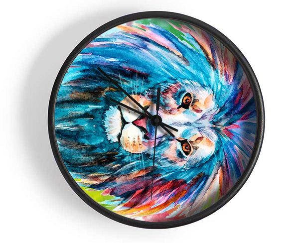 Blue Mained Lion Clock - Wallart-Direct UK